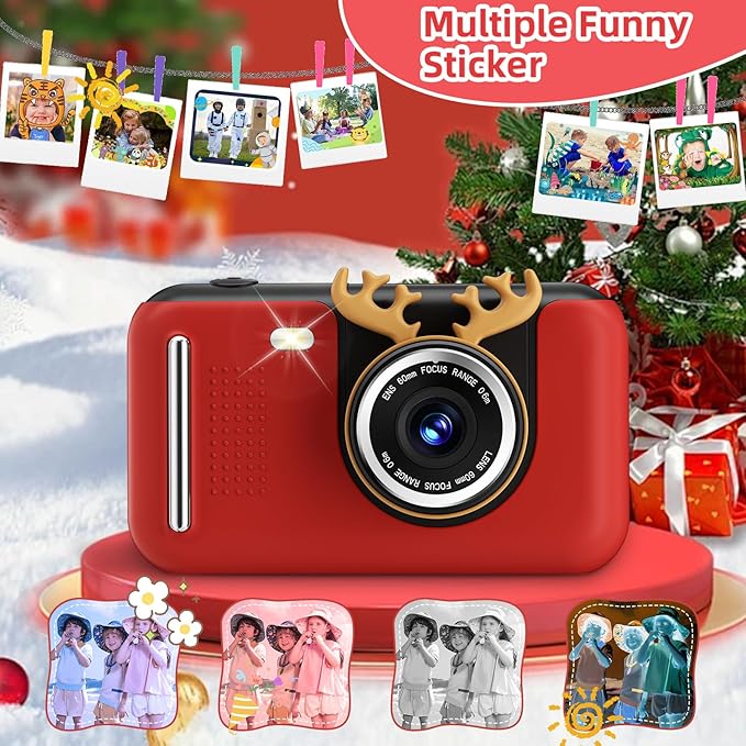 Kids Camera Girls for 3 4 5 6 7 8 9 Years Old Girls,1080P HD Video Selfie Camera with 32G SD Card Kids Digital Camera Toys for Toddler Birthday Gifts Red