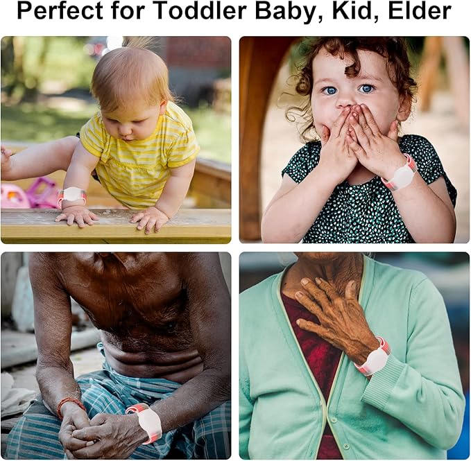 Kids Wristband Compatible with Apple AirTag, Protective Case for Air Tag GPS Tracker Holder with Nylon Bracelet, Adjustable Anti Lost Watch Band for Toddler Child Elder(Pink & Khaki)