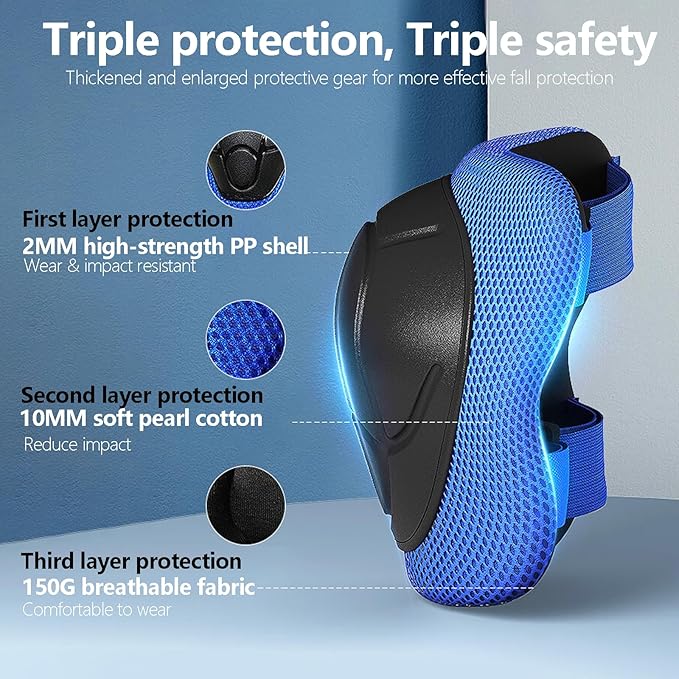 Kids Bike Helmet with Knee Elbow Wrist Pads Guards,Pink,for Ages 2-3-5-8-14,Sports Bicycle,Skate Scooter,Rollerblading with Unicorn Sticker