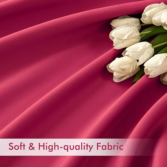 MIULEE Hot Pink Back Tab Blackout Curtains 102 Inch Long 2 Panels Set for Bedroom, Rod Pocket/Pinch Pleated Thermal Insulated Living Room Darkening Light Blocking Floor to Ceiling Drapes