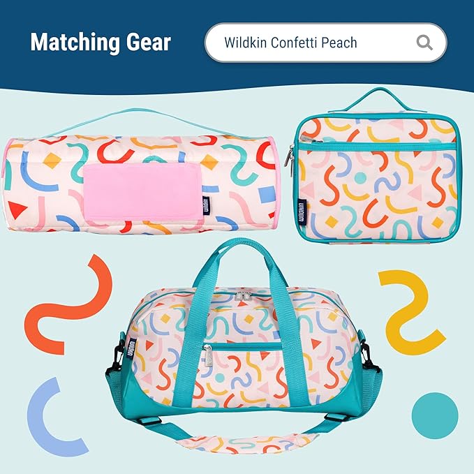 Wildkin 15-inch Kids Backpack – Durable, Padded, Adjustable for School & Travel - Confetti Peach