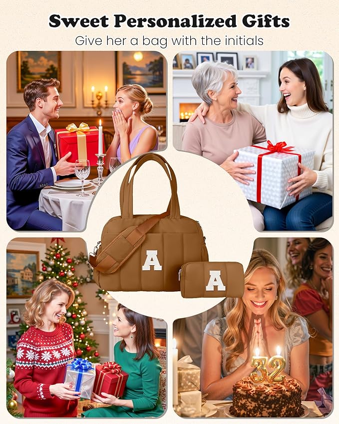 Duffle Bag with Letter, Carry On Bags for Women，Overnight Bag with Wet Pocket，Lightweight Travel Bags Personalized Gym Tote with Makeup Pouch-Daughter Birthday Gift
