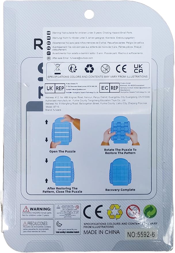 16-Piece Rotating Puzzles for Kids 4-6, Toddlers Puzzles 2-4, Road Trip, Airplane Activities Game, Travel Toys - Brain Teaser, Fine Motor Skills - Birthday Gifts Boys & Girls - Animals