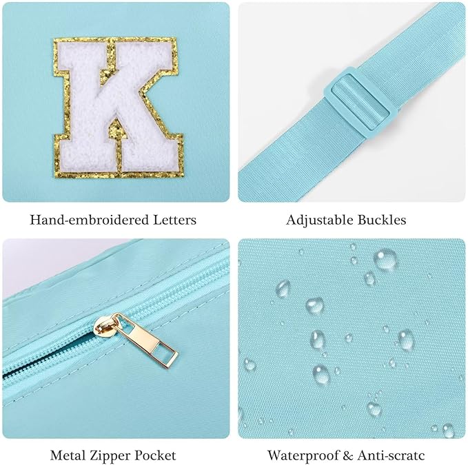 YOOLIFE Graduation Gifts for Girls Teen Girls - Initial Crossbody Bag for Girls Teens Belt Bag Fanny Pack, Personalized Preppy Stuff Dance Gifts for Teen Girls Kids, Birthday Gifts for Girls