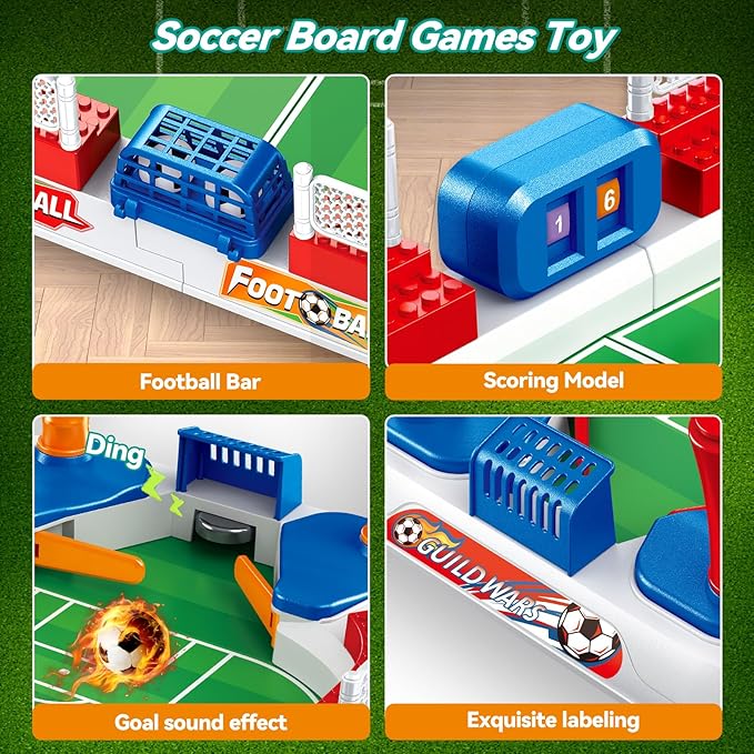 Foosball Table Soccer Game for Kids: Mini Interactive Soccer Board Game - 3 4 5 6 7 8 9+ Year Old Kids Sports Toy for Home Family Party - Fun Birthday Gift for Boys Girls