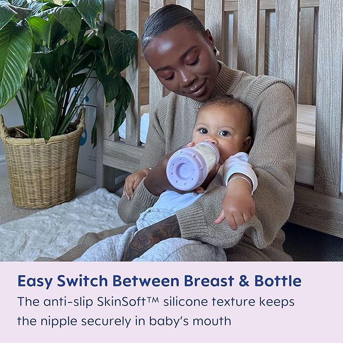 MAM Easy Start Anti-Colic Baby Bottles, Extra Slow Flow, Breastfeeding-Like Silicone Nipple Bottle, Reduces Colic, Gas, & Reflux, Easy-to-Clean, BPA-Free, Vented Baby Bottles for Newborns, 0-3 Months