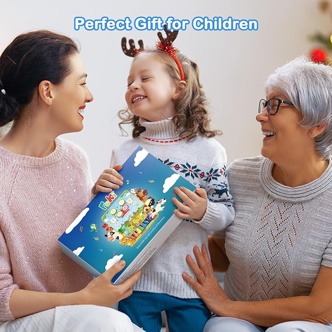 Foki 3-in-1 Musical Mats, Child Floor Piano Drum Animal Music Play Mat Montessori Sensory Early Educational Musical Learning Toys for Baby Girls Boys Birthday Toddlers 1-5 Years Old