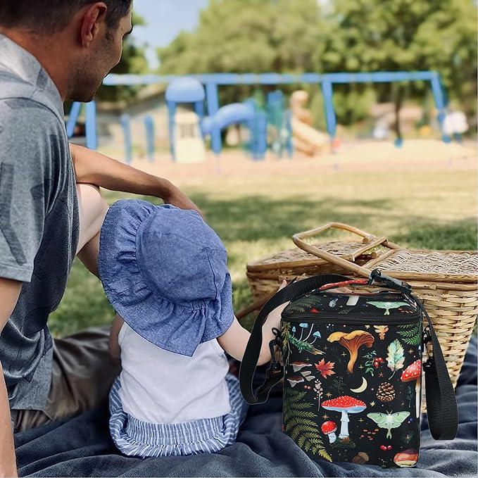 Breastmilk Cooler Bag with Ice Pack Fits 4 Baby Bottles Up to 9 Ounce Insulated Baby Bottle Bag Breast Milk Cooler on The Go with Strap Baby Bottle Cooler Bag for Nursing Mom Daycare or Travel