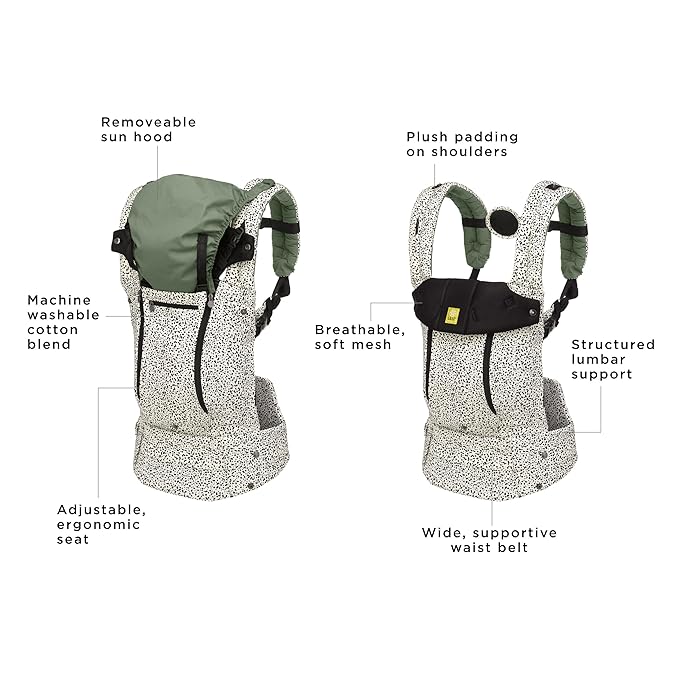 LÍLLÉbaby Complete All Seasons Ergonomic 6-in-1 Baby Carrier Newborn to Toddler - with Lumbar Support - for Children 7-45 Pounds - 360 Degree Baby Wearing - Inward & Outward Facing - Salt and Pepper