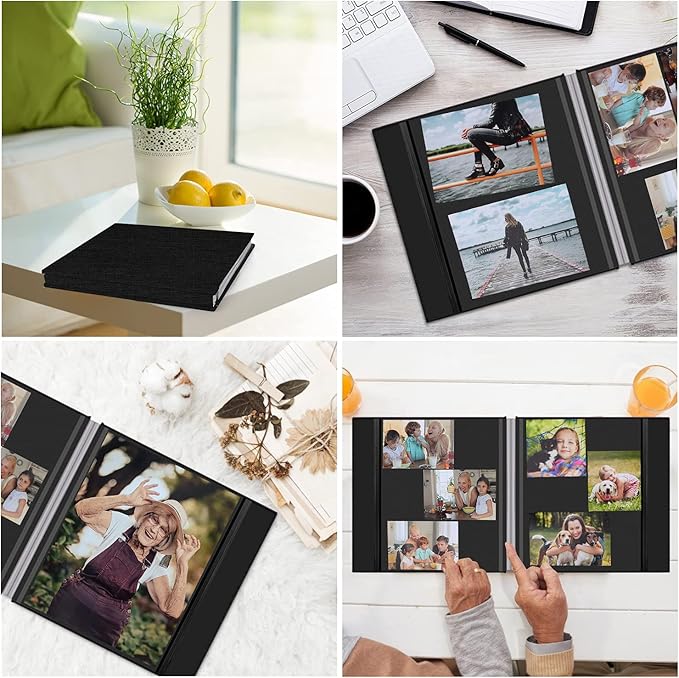 Zesthouse Photo Album Self Adhesive Pages, 60 Pages Magnetic Scrapbook Albums with Sticky Page,Photos Album Holds 8x10 & 5X7 & 4x6 & 6x8 & 3x5, Large Picture Book Ideal for Family,Wedding,Baby