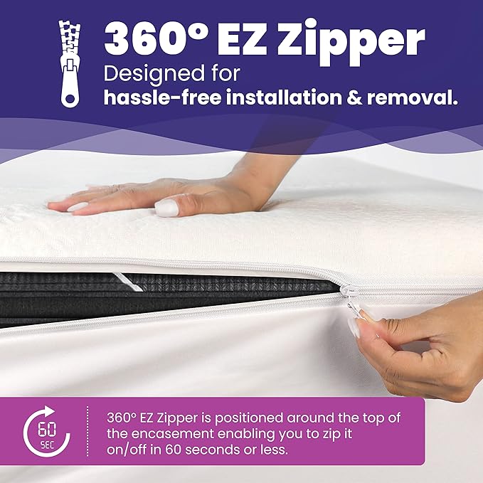 Cal King Size Waterproof Bamboo Mattress Encasement by Slumberfy - Premium Skin-Safe Mattress Protector with 360° EZ Zipper, Lab-Tested Bed Bug, Zippered Encasement (72x84 in)
