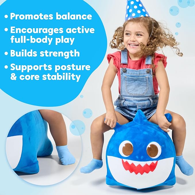JITTERYGIT Baby Shark Bouncy Animal Plush - Daddy Shark Official Nickelodeon Music & Sing Toy - Christmas & Birthday Gifts for Kids & Toddlers (Boys & Girls) Ages 2-4 Years Old (Blue)