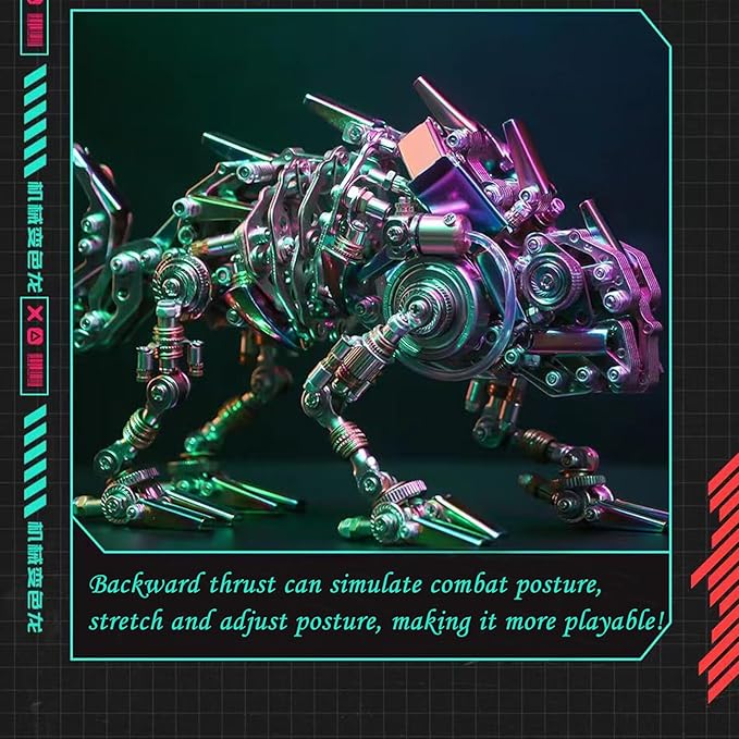 Adult 3D Metal Puzzle, Chameleon Metal Model Set, 3D Metal Adult Puzzle Chameleon Building Blocks, DIY Mechanical Model Set- High-end Gifts for Men