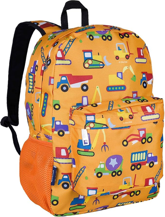 Wildkin 16-inch Kids Backpack – Durable, Padded & Spacious School Bag for Boys & Girls - Under Construction