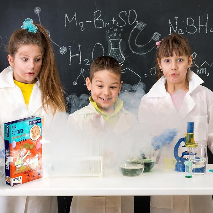Einstein’s Air Science Kit for Kids. STEM for Boys & Girls Aged 8 and Above. 15 Exciting Experiments Inside. Detailed Picture Guide Included.