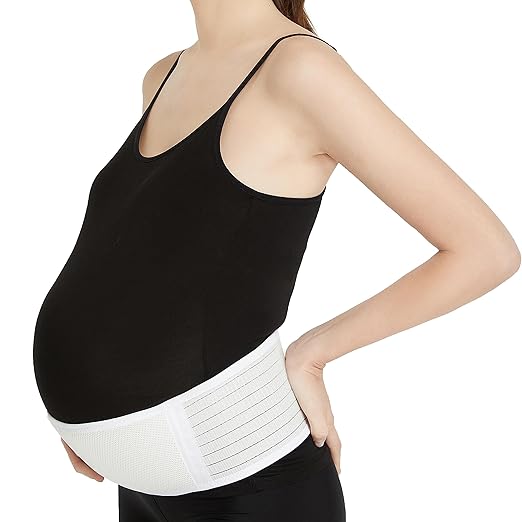 NeoTech Care Adjustable Maternity Belt - Light and Breathable Pregnancy Belly Support Band for Pregnant Women (White, Extra Large Size)