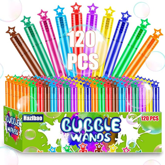 120 Pack 10 Colors Bulk Bubble Wands,Party Favors Bubbles Wand for Kids,Perfect for Wedding,Summer Outdoor Toys,Goody Bags Stuffer Bubbles,Carnival Prize,Birthday