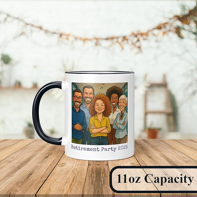 Personalized Coffee Mug, Custom Photo Caricature Gift, Funny Customized Coffee Gift for Men & Women, Custom Mugs with Pictures, Black 11oz Customized Fathers Day Mug
