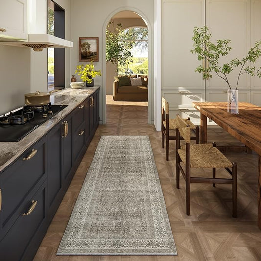 Washable Runners for Hallways Kitchen Rug: 2'x6' Runner Rugs Stain Resistant Non Slip Low Pile Soft Carpet Runners for Hallways Bedroom Entryway Indoor Beside Bathroom Laundry Room