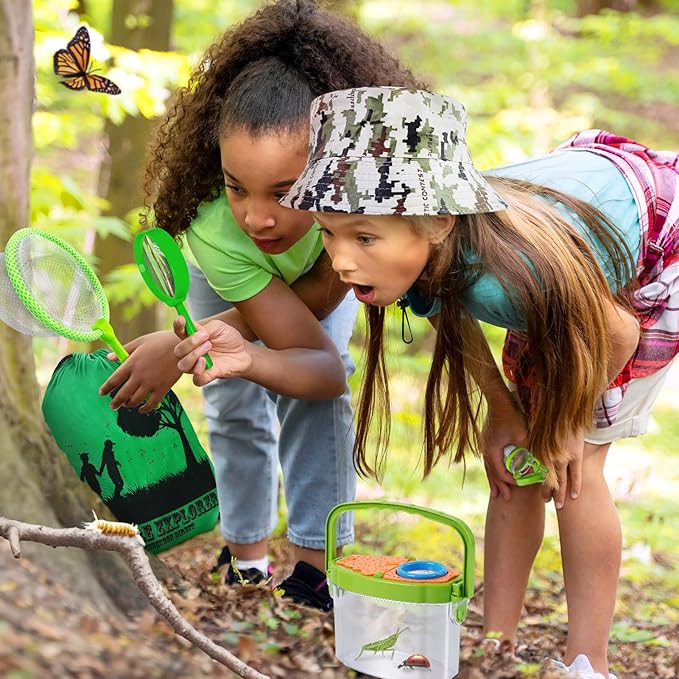 ESSENSON Bug Catcher and Kids Explorer Kit, Outdoor Bug Catching Explorer Adventure Kit with Binoculars, Summer Outdoor Toys for Kids Ages 4-8