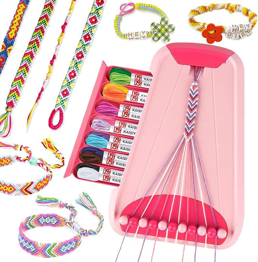 Friendship Bracelet Making Kit for Girls, Arts and Crafts Bracelets String Maker Kit for Kids Ages 8-12 Christmas Birthday Gifts