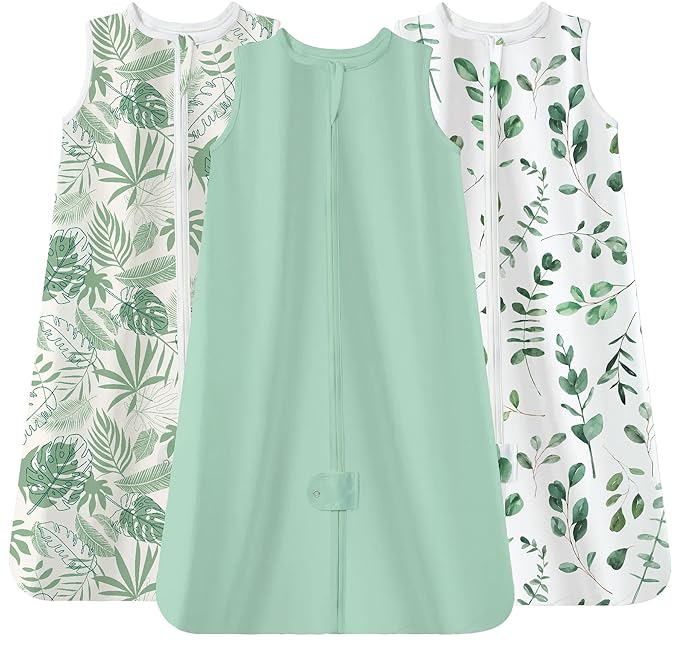 TotAha Baby Sleep Sack 0-6 Months 3-Pack,Summer Light Sleeping Bag 0.5 TOG, Buttery Soft Babies Wearable Blanket with 2-way Safe Zipper Girl Boy, 0.5 TOG