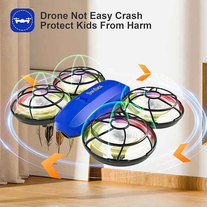 Drones for Kids with Camera,Rc Drone Indoor Small Helicopter,Birthday Gifts for Boys and Girls Beginners Friendly,Mini Quadcopter Toy With 2 Batteries,Propeller Protect,Altitude Hold