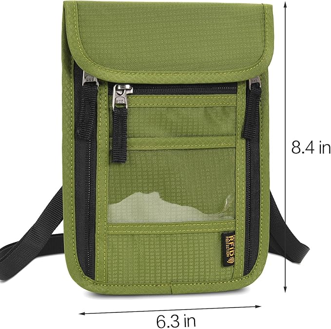 Neck Wallet Lightweight RFID Blocking Waterproof Travel Pouch for Women Men