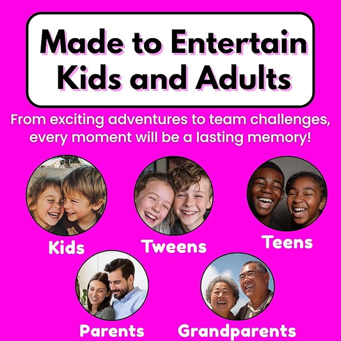 50 Family Activities - Adventure Scratch Off Cards - Family Date Night Ideas - Gift Basket Games for Kids and Adults - Surprise Book of Fun Challenge - Experience Gift for Kids