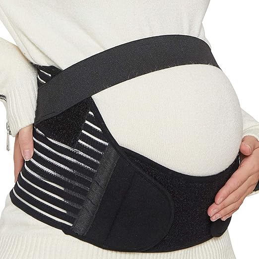 NeoTech Care Pregnancy Support Maternity Belt, Waist/Back/Abdomen Band, Belly Brace (Size XXL, Black Color)