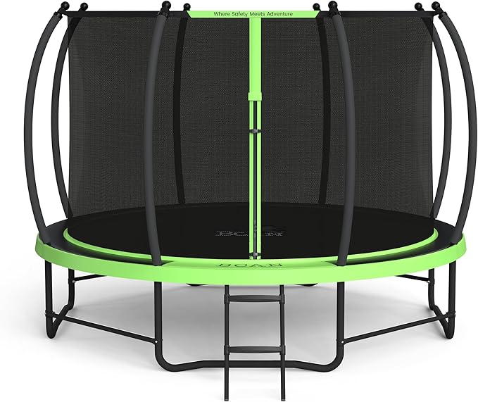BCAN 8FT 10FT 12FT 14FT 15FT 16FT Recreational Trampoline with Enclosure for Kids Adults, ASTM Approved, Outdoor Trampolines with Ladder for Kids