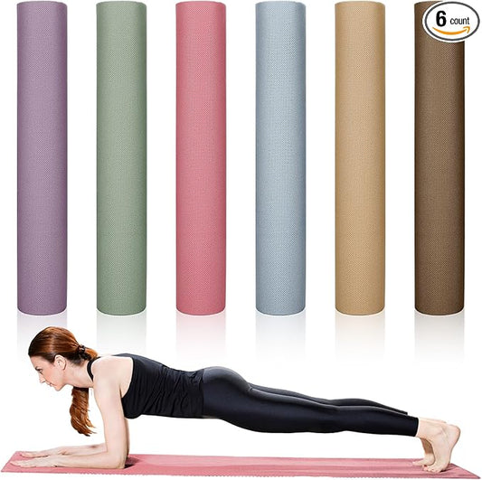 Timgle 6 Pack Yoga Mats Bulk Non Slip Exercise Yoga Mat Thick Anti Slip Tear Resistant Sports Gym for Fitness Stretching Home Workout and Studio