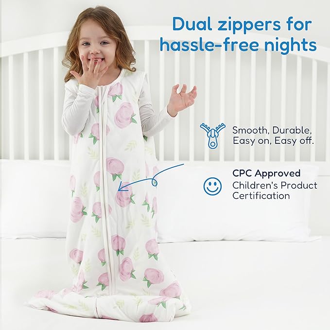 TotAha Toddler Sleep Sack 1.0 TOG for 2T-3T-4T, Soft Quilted Wearable Blanket Baby SleeP Bag with 2-Way Safe Zippers,Premium Winter Extra Large Sleeping Sacks