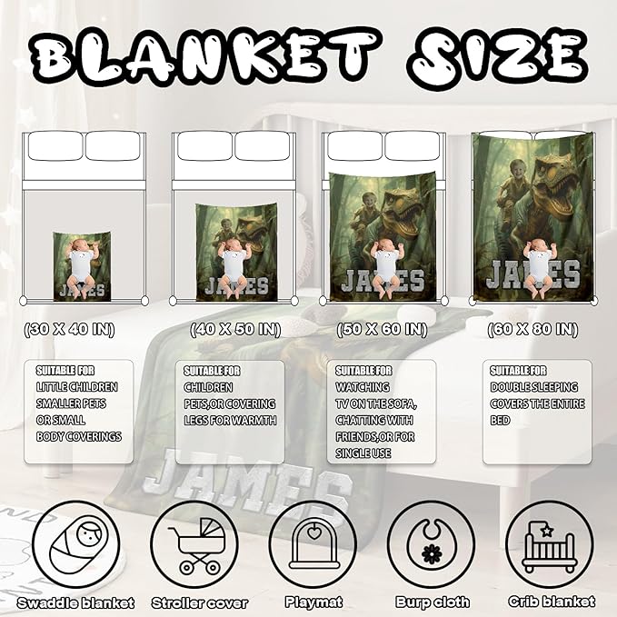 Ship Next Day, Personalized Baby Blanket – Printed in USA, Custom Baby Blanket for Boys & Girls, Baby Blanket with Name, Baby Shower, Easter, Christmas, Birthday Newborn & Toddler Gifts, Baby Gifts