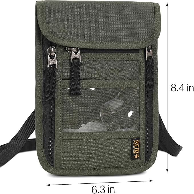 Neck Wallet Lightweight RFID Blocking Waterproof Travel Pouch for Women Men