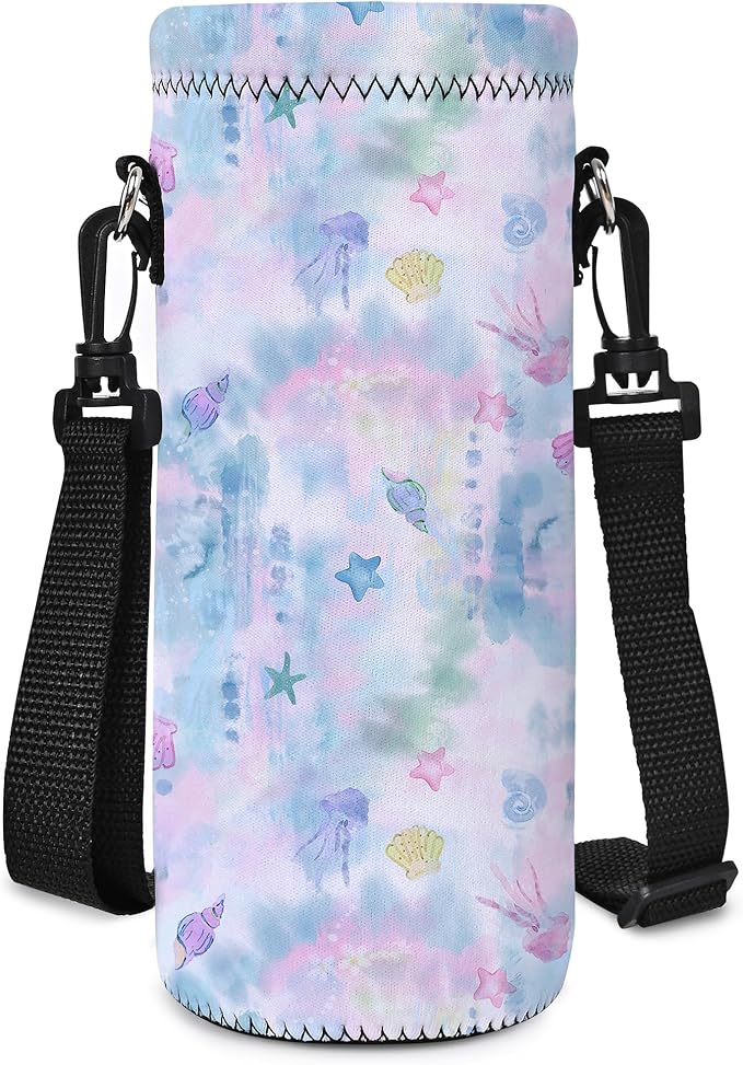 AUPET Water Bottle Sling Bag Carrier Crossbody Sleeve,Insulated Neoprene Bottle Case Holder Pouch Cover 500ML/17oz with Shoulder Strap for Walking Women Men