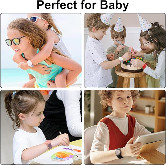 Kids Wristband Protective Case Compatible with Apple AirTag, Adjustable Nylon Bracelet for Air Tag GPS Tracker Holder with Anti Lost Watchband for Toddler Child Kids (Black)