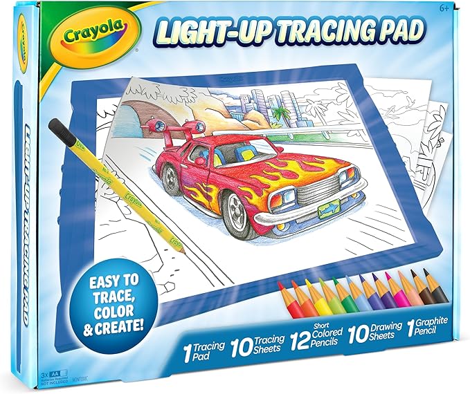 Crayola Light Up Tracing Pad - Blue, Drawing & Tracing Projector for Kids, Sketching Light Box Table, Toys for Kids, Gift for Girls & Boys, Ages 6+