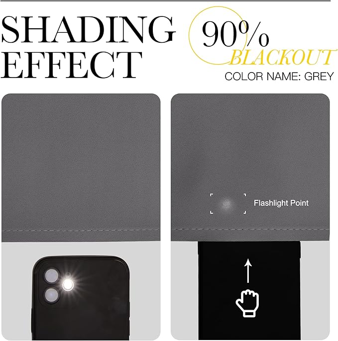 NICETOWN Grey Room Darkening Curtains Blackout 40 inch Curtains for Kitchen, Grommet Solid Window Treatments Sound Reducing for Bedroom, 2 Panels, W37 x L40, 2 Panels