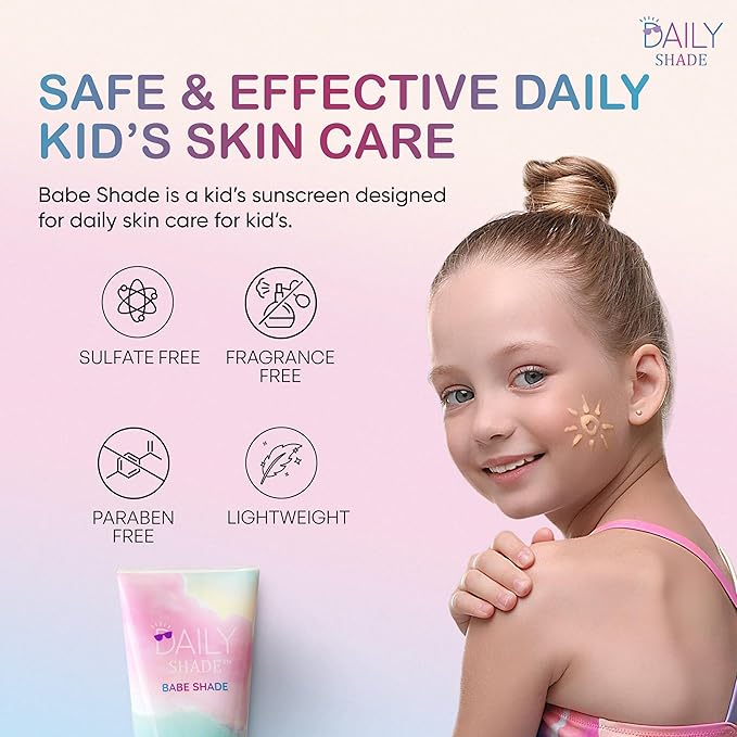 Babe Shade Kids Tinted Mineral Sunscreen for Face with SPF 30 - Non-Nano Zinc, Reef Safe, Travel Size Water Resistant & Hypoallergenic Skin Care Formula for All Types of Skin Tone - Pack 3