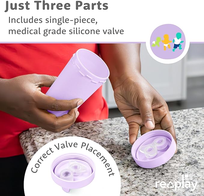 Re-Play Sippy Cups for Toddlers - 10 Oz. Reusable Spill Proof Cups for Kids, Dishwasher/Microwave Safe - Made in USA - Set of 4-3.13" x 6.25" - Mermaid