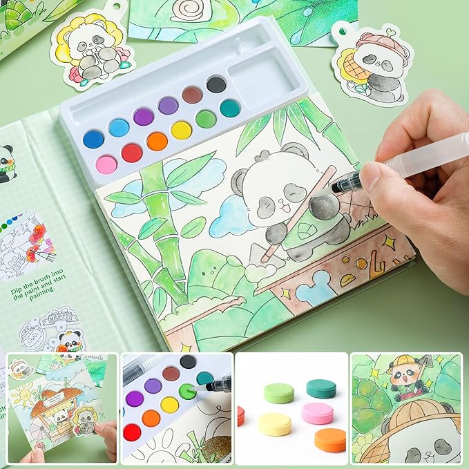 Paint with Water Coloring Books for Kids Ages 3-5, 4-8 – Cute Coloring Book for Teens,Arts and Crafts for Kids Ages 3 4 5 6 7 8+, Birthday Gift Toys for Girls Boys,Travel Toys-Panda