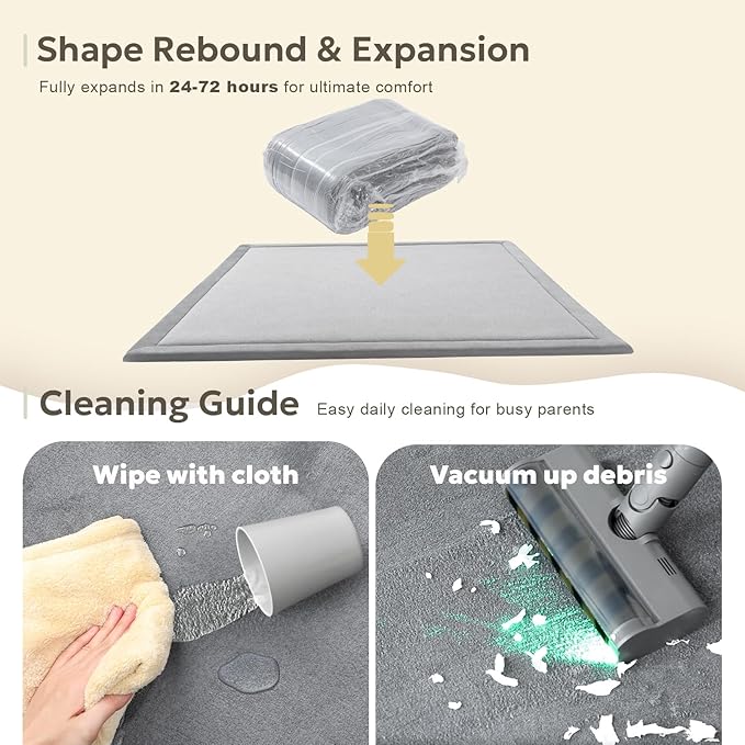 Ultra Soft 1.3" Thick Baby Play Mat for Floor, Large Velvet 71x59 Playpen Mat, Baby-Safe & Non-Slip Tummy Time Mat, Crawling Mat for Babies, Toddlers, Infants, Kids, Easy Care, Gray