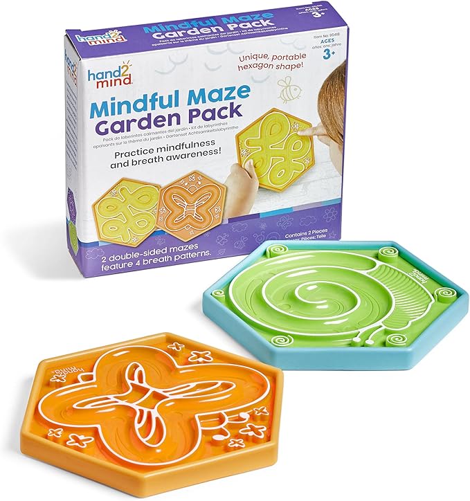 hand2mind Mindful Maze Garden Pack, Tactile Sensory Toys for Toddlers, Anxiety Relief Items, Calm Down Corner Supplies, Emotional Regulation Tools for Kids, Play Therapy Toys, Mindfulness Gifts
