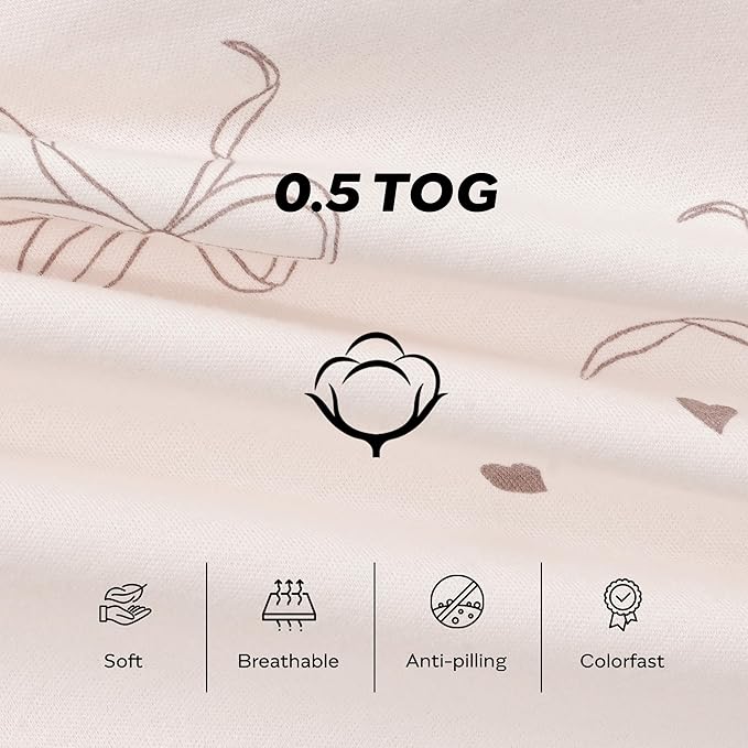 JELLYMONI Baby Sleep Sack 12-18 Months Wearable Blanket for Baby, 100% Cotton 3 Pack Infant Toddler Sleeping Sack Lightweight Soft 2-Way Zipper Sleepsack