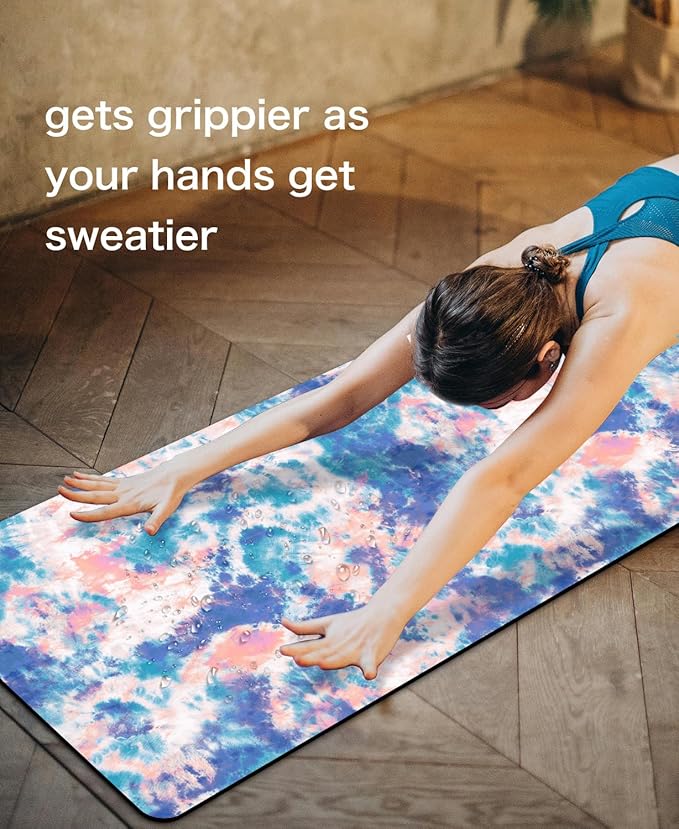 Non Slip Yoga Mat TPE Workout Mat for Men Women, Thick Workout Mat with Carrying Strap, Fitness Mats for Exercise, Yoga, Fitness, Pilates, Floor Workouts (72" x 24" x 6mm)