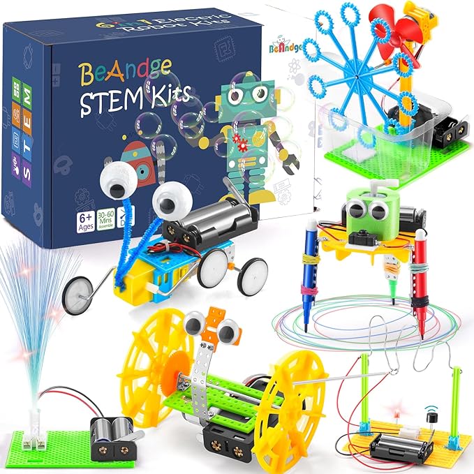 STEM Robotics Kit - 6 Set STEM Toys for Age 8-13 8-10, Kids Crafts for Girls Boys Toys Gifts 6 7 8 9 10 Year Old Birthday Gifts, Engineering Science Robot Building Kits for Kids Age 8-12 6-8