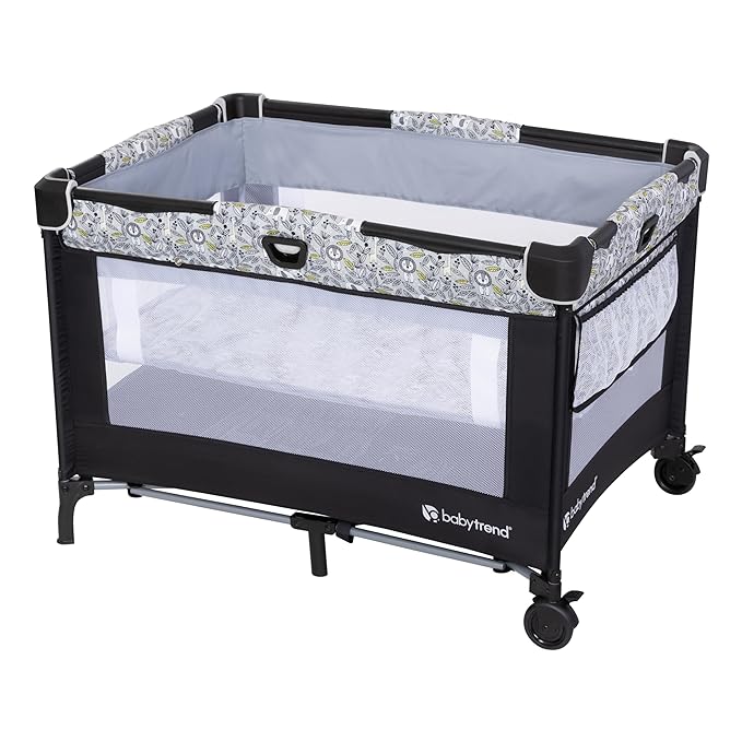 Baby Trend Nursery Den Playard with Snooze Pod and Flip Over Changer, Hidden Jungle Trio