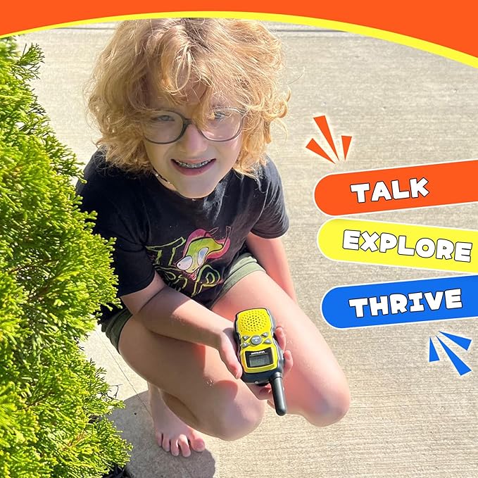 Wishouse Walkie Talkies for Kids Adults Long Range,Xmas Birthday Gift for 4 5 6 7 8 9 10 Year Old Boys Girls,Hiking Camping Gear Toys with Lamp,Lanyards,VOX,Easy to Use,4 Pack(No Battery No Charger)