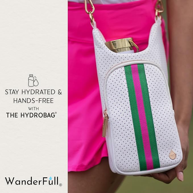 WanderFull® Original HydroBag® Collection, Water Bottle Holder w/Strap & Phone Pocket, Hands-Free Crossbody Water Bottle Bag